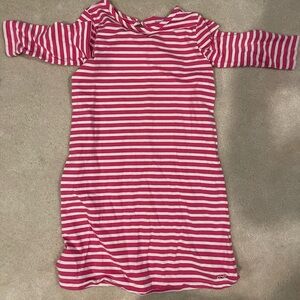 Medium Girls Vineyard Vines pink white Stripe stretch Dress sz 10-12